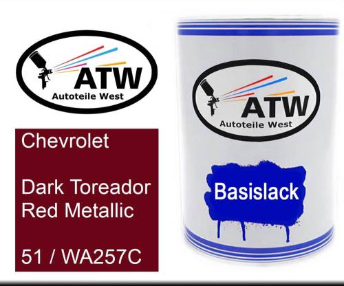 Chevrolet, Dark Toreador Red Metallic, 51 / WA257C: 500ml Lackdose, von ATW Autoteile West.